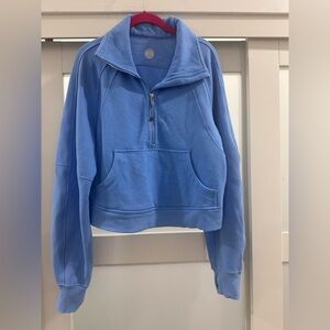 Lululemon Aero Blue Half Zip Funnel Neck Scuba Jacket